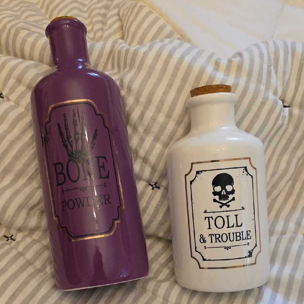 NWT Purple and White Potion Bottles